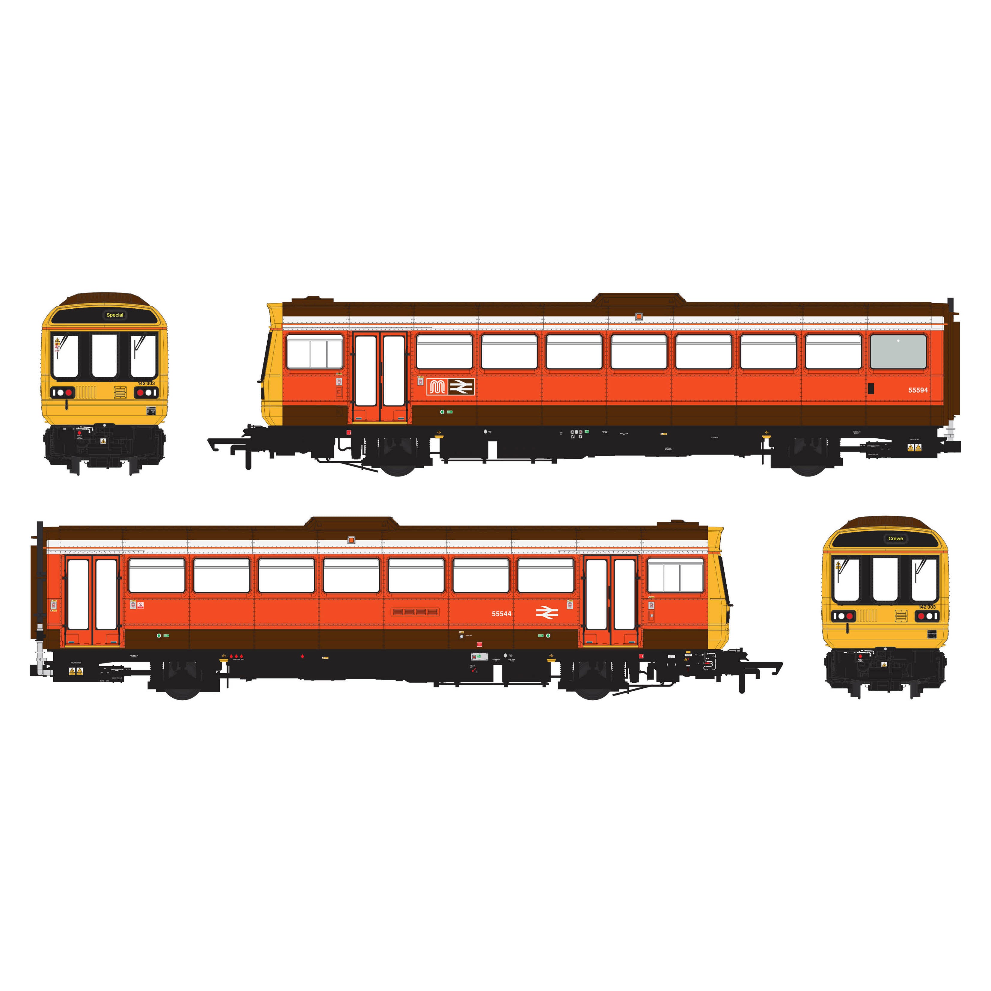 Class 142 - GMPTE Orange - 142003 (LSL preserved)