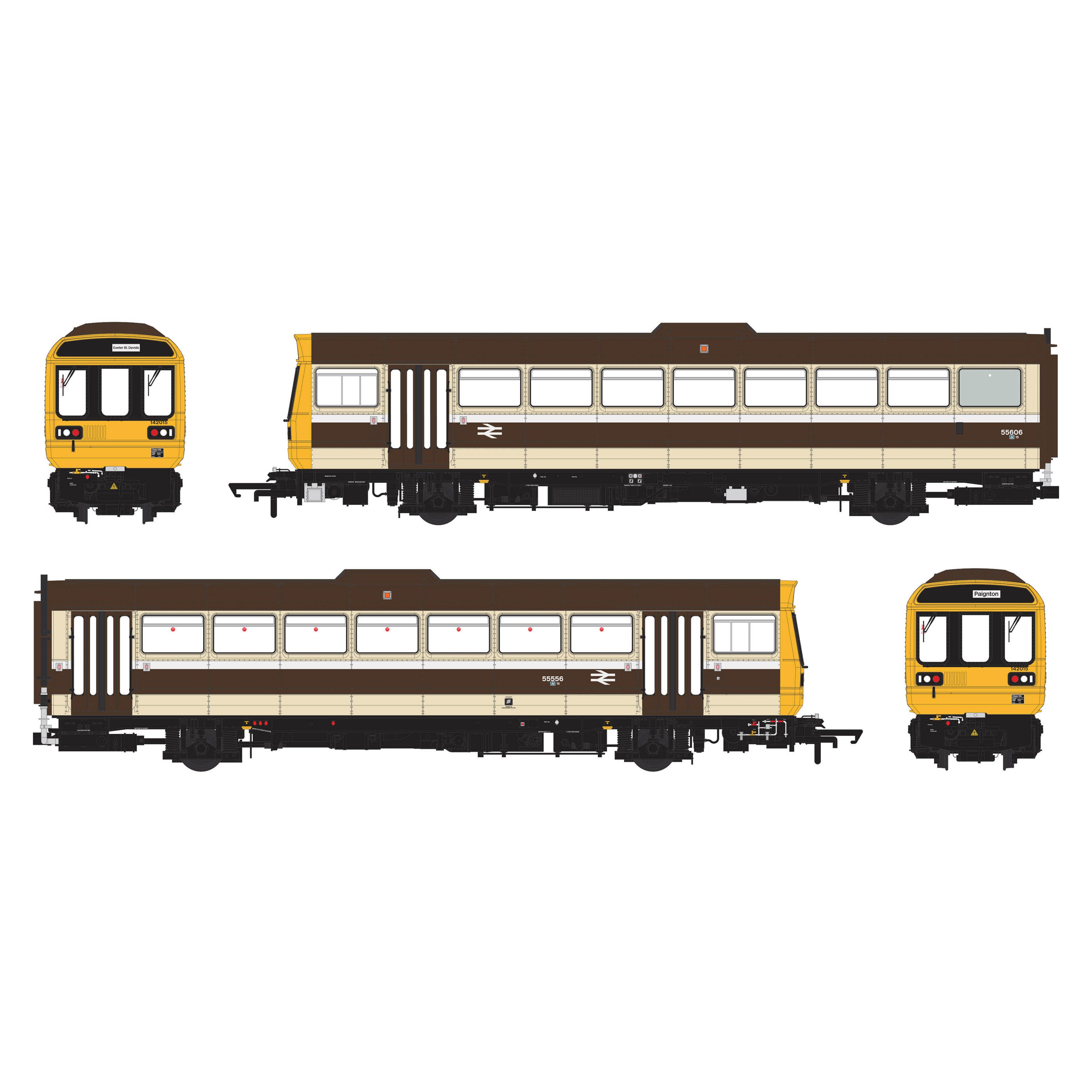 Class 142 - GW Chocolate & Cream 'Skipper' - 142015 - DCC Sound Fitted