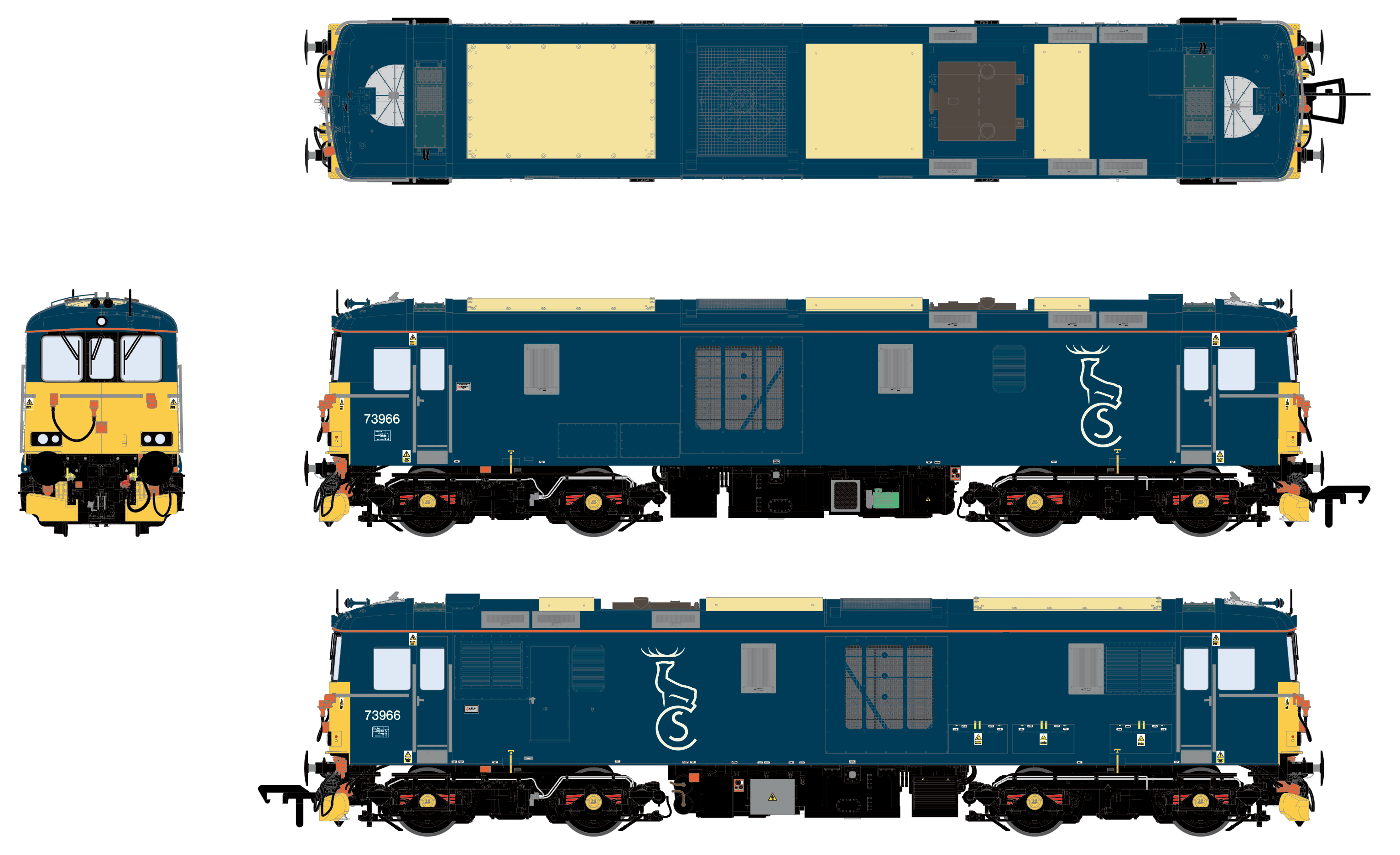Class 73 - Caledonian (Current) - 73966 - DCC Sunet Instalată
