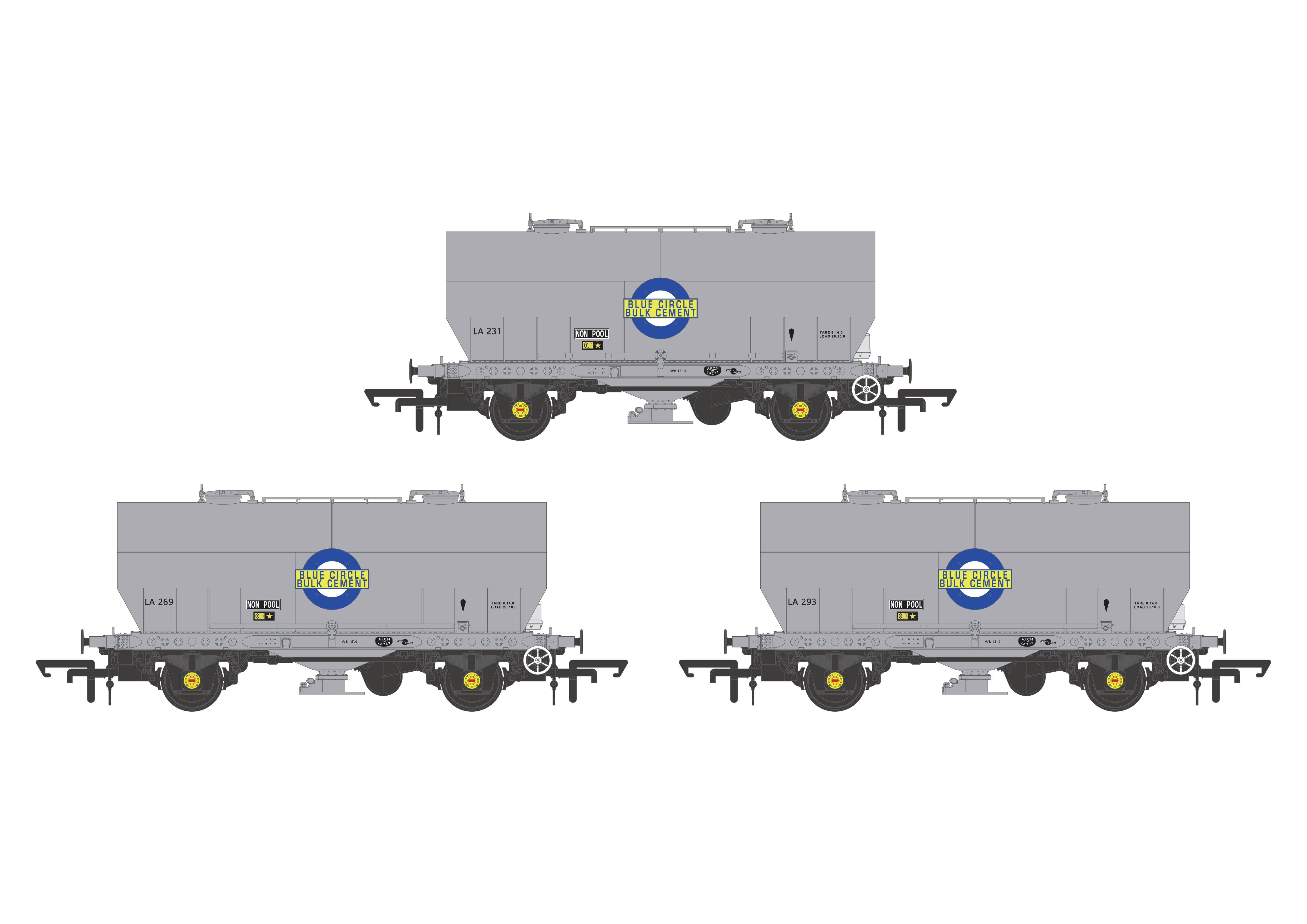 APCM Cemflo/PCV Pulvercementvagn - Blue Circle Cement - Förpackning 5