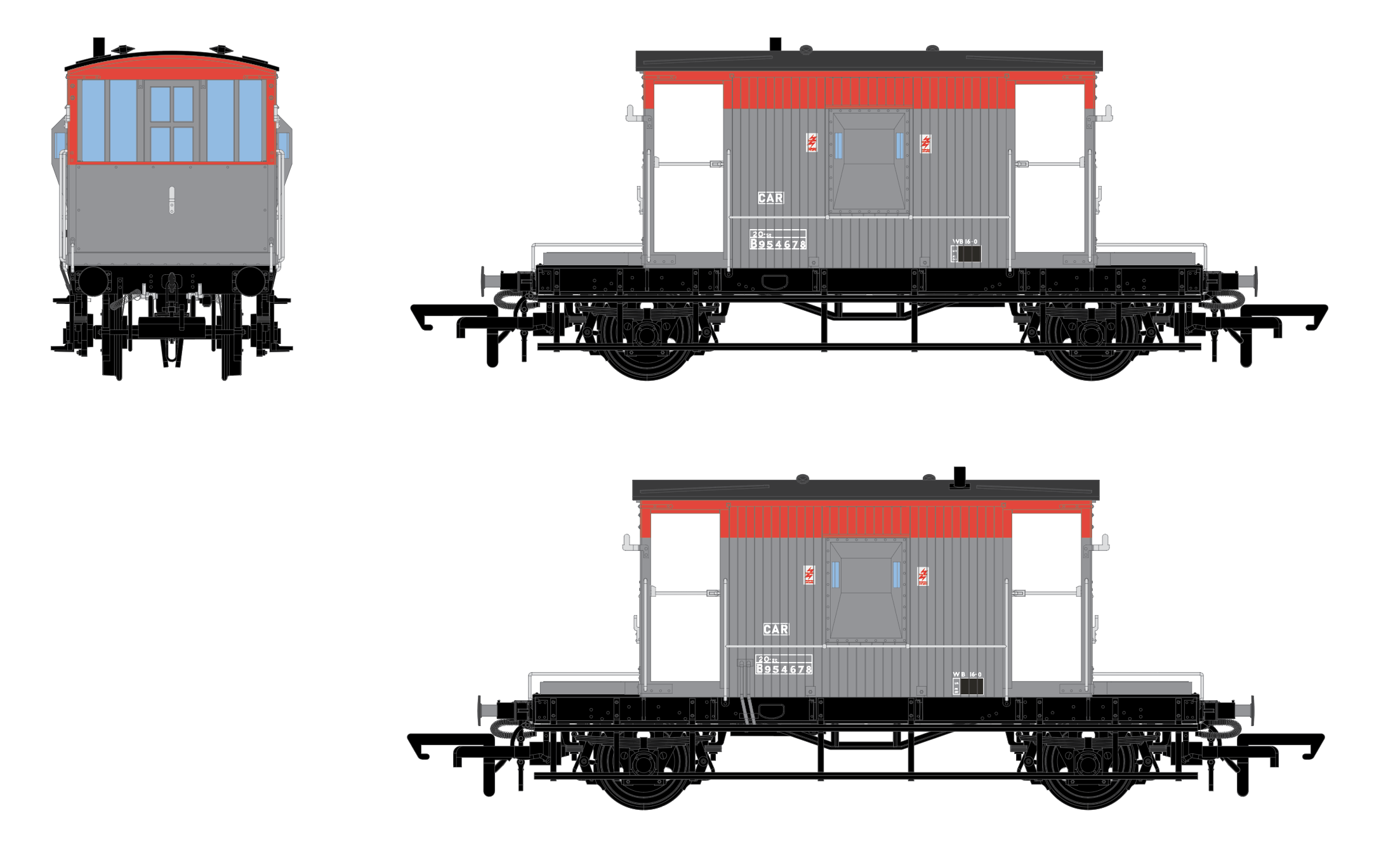 Carrozza freno BR - Trasporto ferroviario BR Rosso/Grigio - B954678