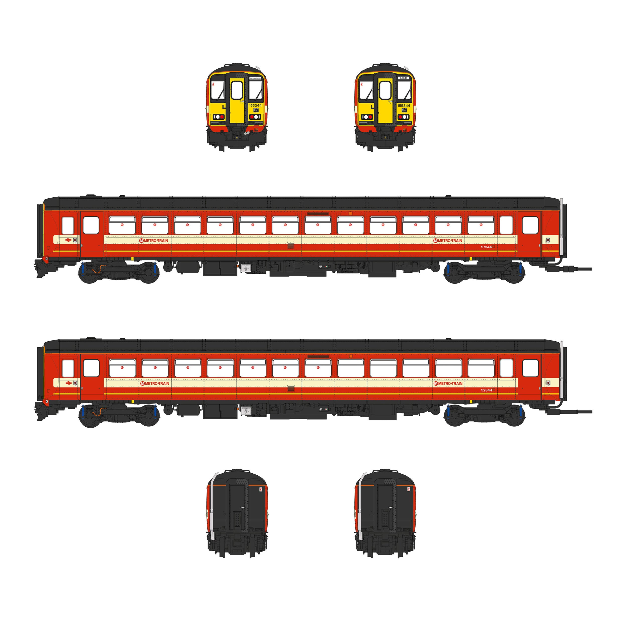 Classe 155 - West Yorkshire PTE - 155344 - Escala OO - Som DCC Integrado