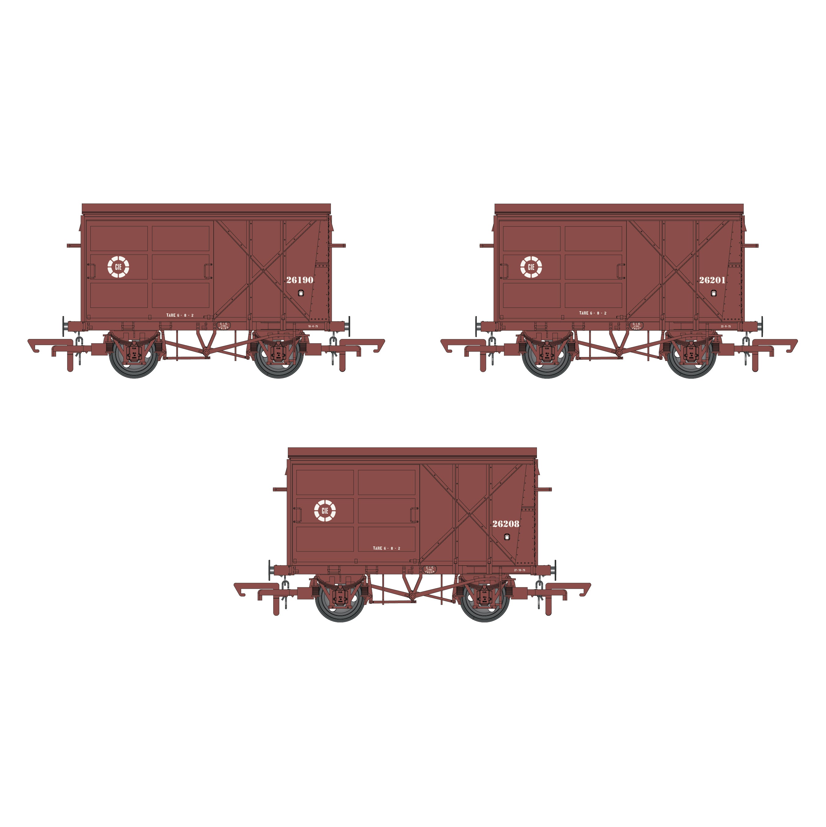 CIE Bulleid Pallet Van - Brown (CIE roundel era) - Pack 3