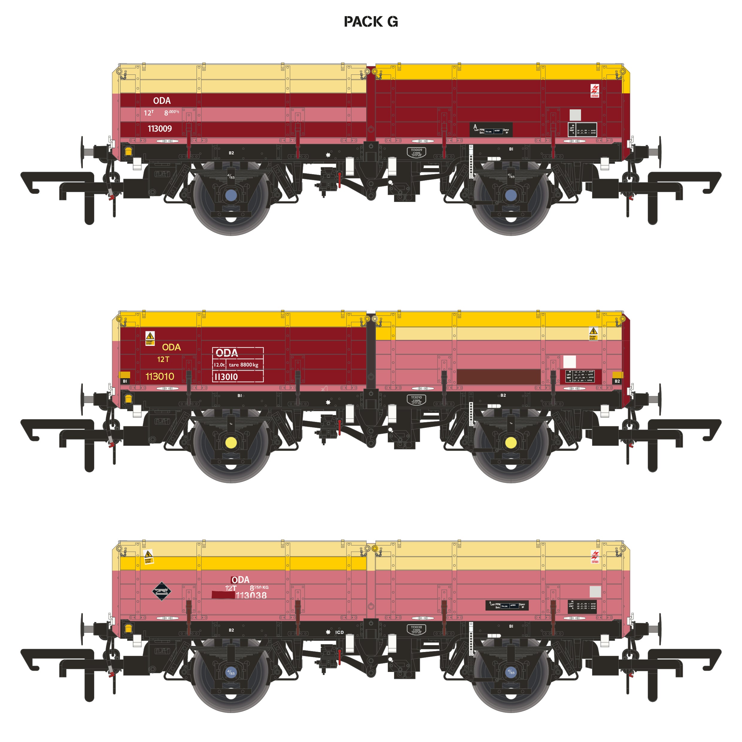 ODA -  EWS 'Distressed' Maroon/Yellow - Triple Pack G
