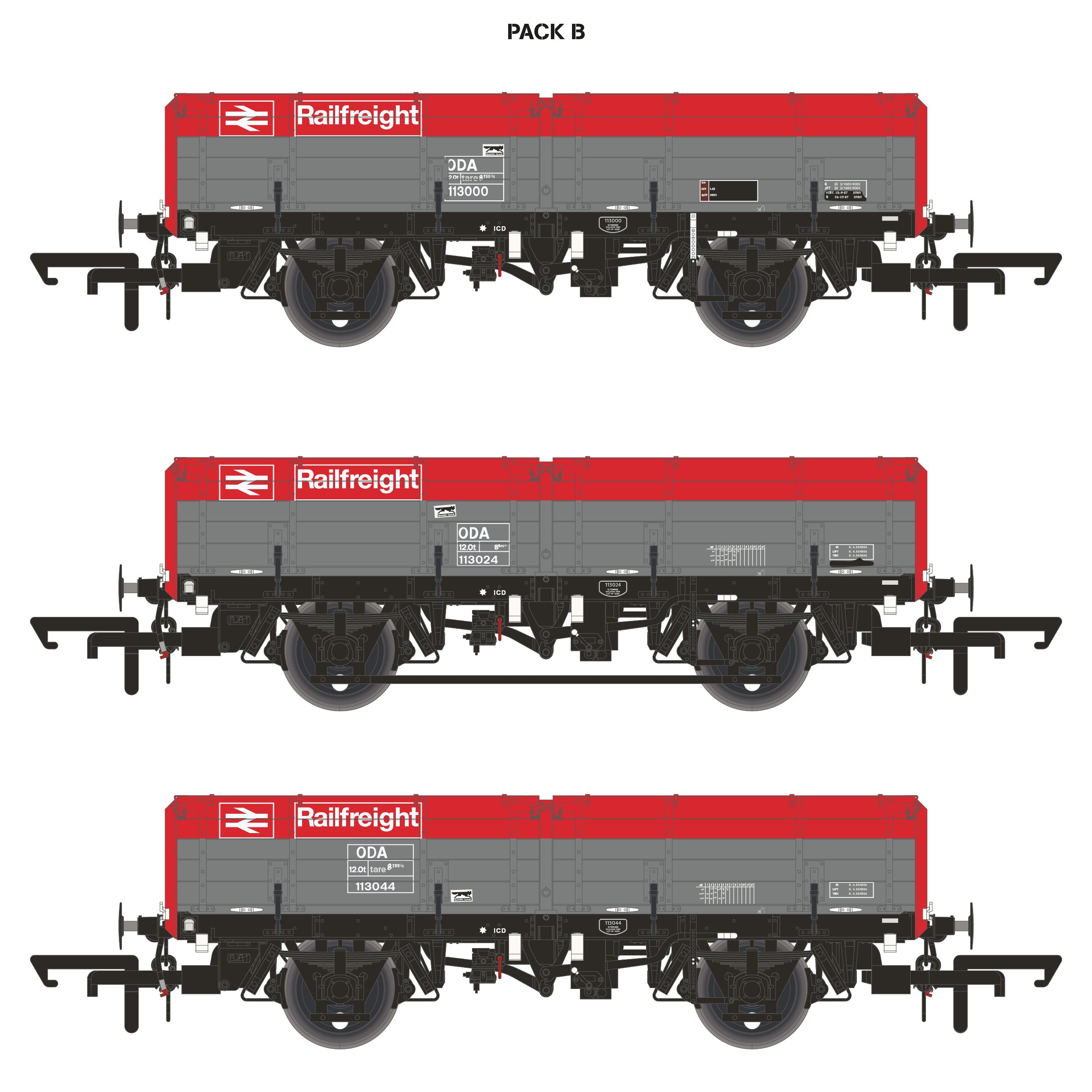 ODA -  Railfreight Red/Grey - Triple Pack B
